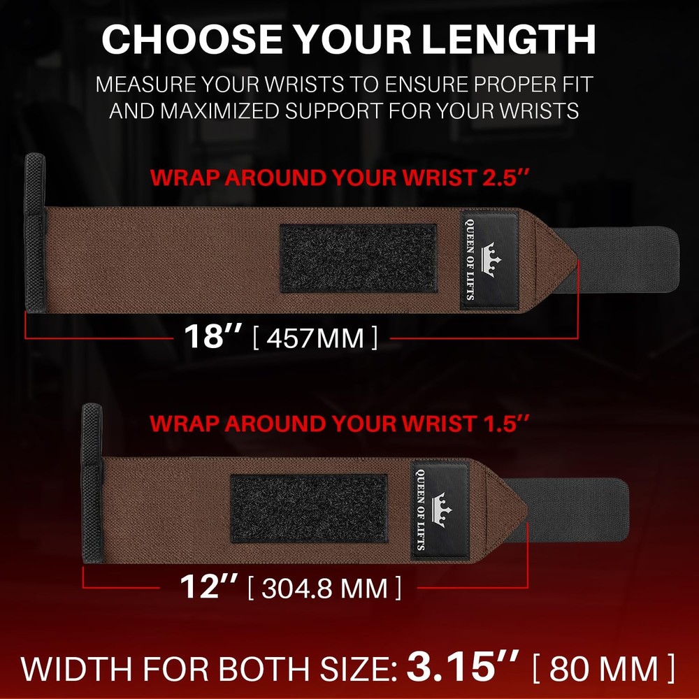 HeavyDuty Weightlifting Wrist Wraps with Thumb Loop for Powerlifting & Training