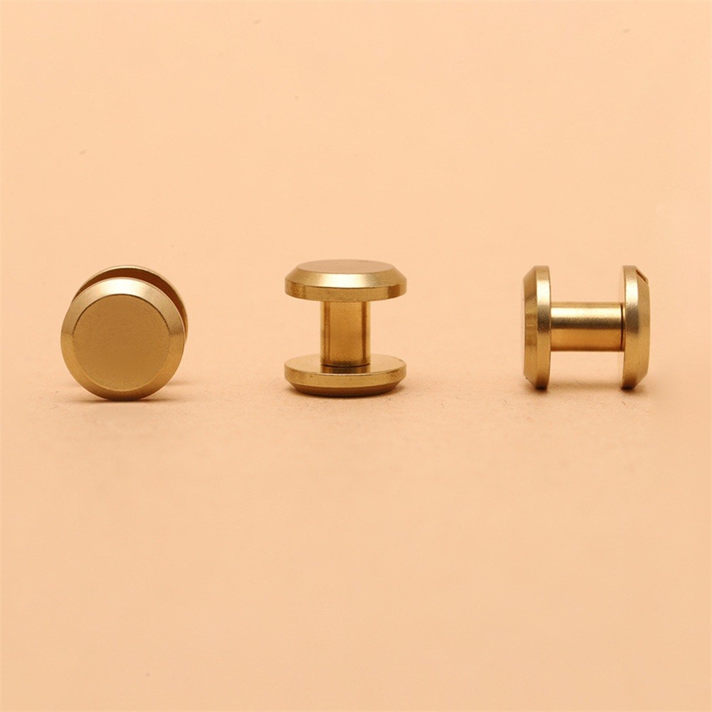 10Pcs Brass Binding Chicago Screws with Patterned Finish For Leather Craft