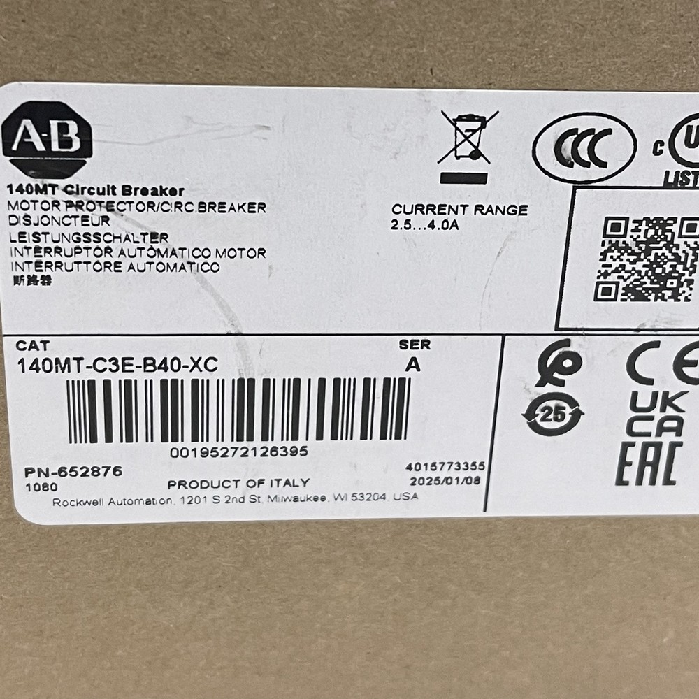 A-B 140M-C2E-B40 MOTOR PROTECTOR CIRCUIT BREAKER