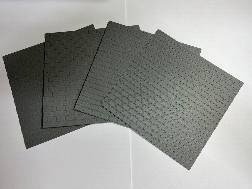 O Scale Textured Stone Blocks For Trains & Models - Four 8"x4" Plastic Sheets
