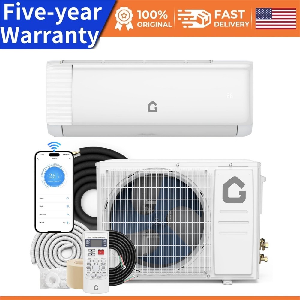 ❄️✔️SEER 22 12000BTU 115V Mini Split Air Conditioner Remote Control Installation