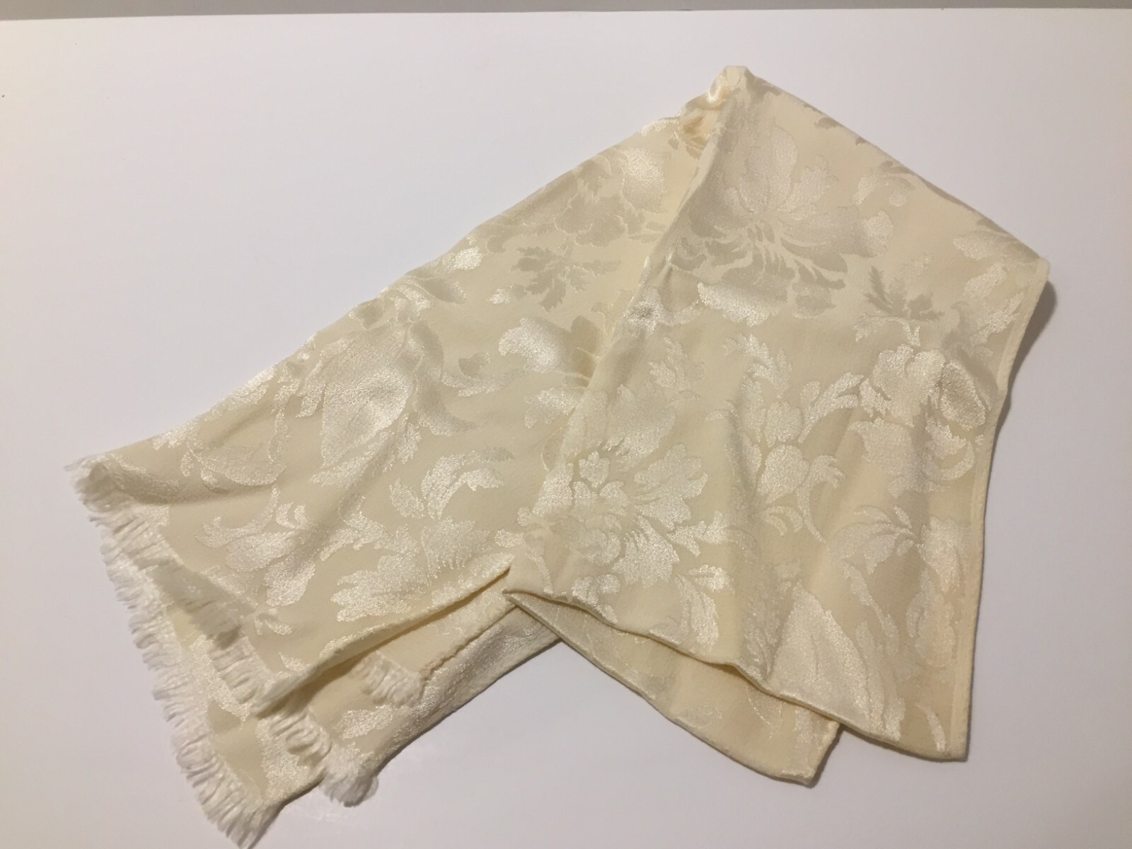 Vintage Scarf Off White with Flowered Design Ladies Women