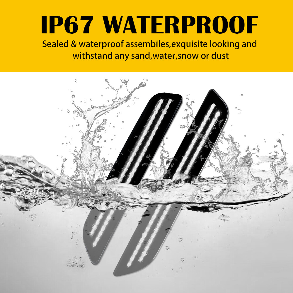 For 2010-2014 Ford Mustang Smoked Lens Front & Rear LED Side Marker Lights 4PCS