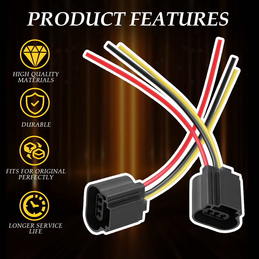 Harness 9008 Head Light Bulb Plug Repair H13 Socket Wire Pigtail Female for Ford