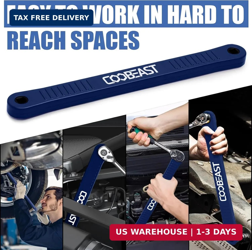 coobeast Offset Extension Wrench Impact Ready Socket Wrench Extender Tool with V
