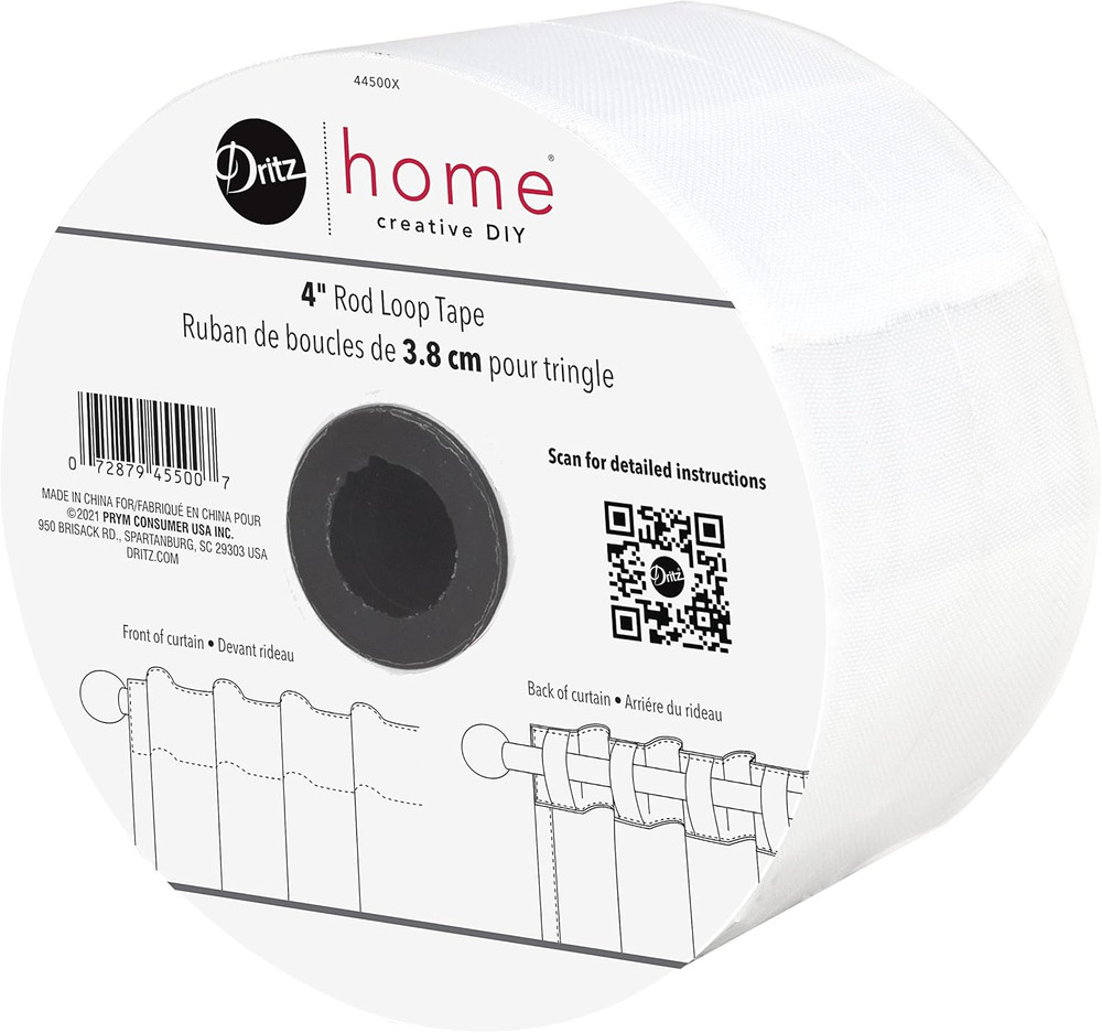 Home Woven Rod Loop Tape, 4" X 30-Yards, White