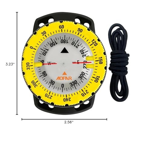 Dive Compass AF-Q60B Waterproof, Durable, Compact. Drawstring Style Compass