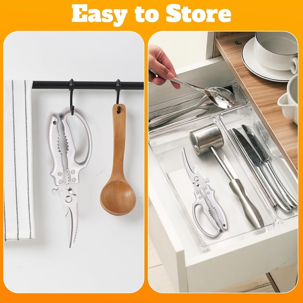 Heavy Duty Kitchen Scissors, Poultry Shears for Meat, Chicken, Bone, Turkey, ...