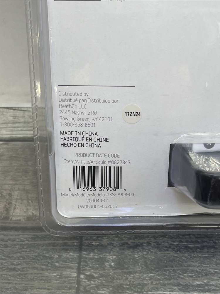 Style Selections Wireless Doorbell Black/Gray, 3 Chimes, 150' Range, {105}.