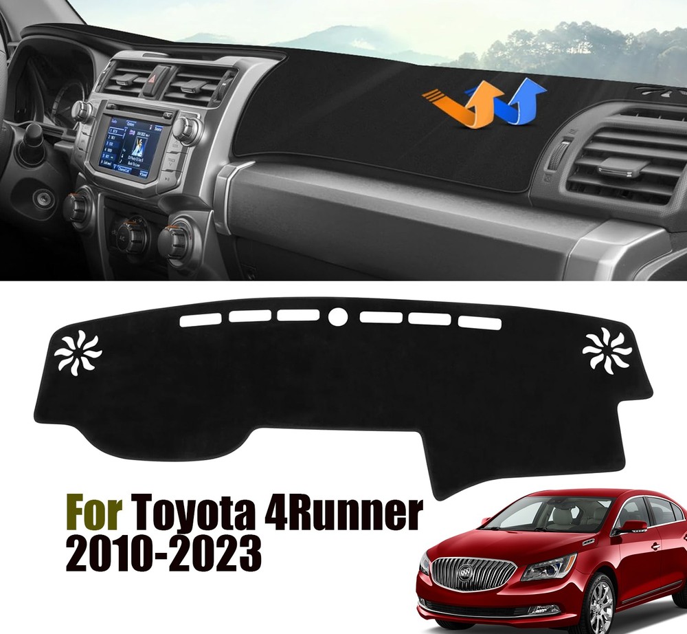 Black For Toyota 4Runner 2010-2024 Dashmat Dash Cover Dashboard Mat Car Cover
