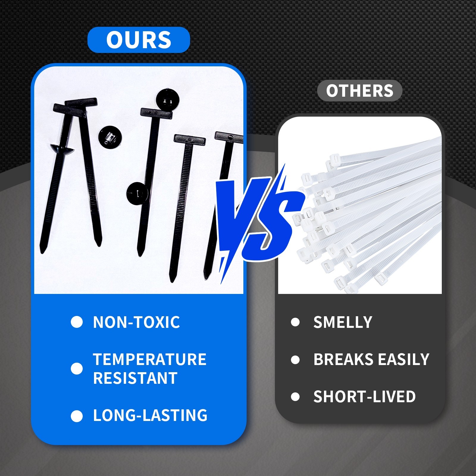 NEW 50PCS Nylon Universal Cable Tie Buckle+Self-Locking Nylon Zip Ties Holder