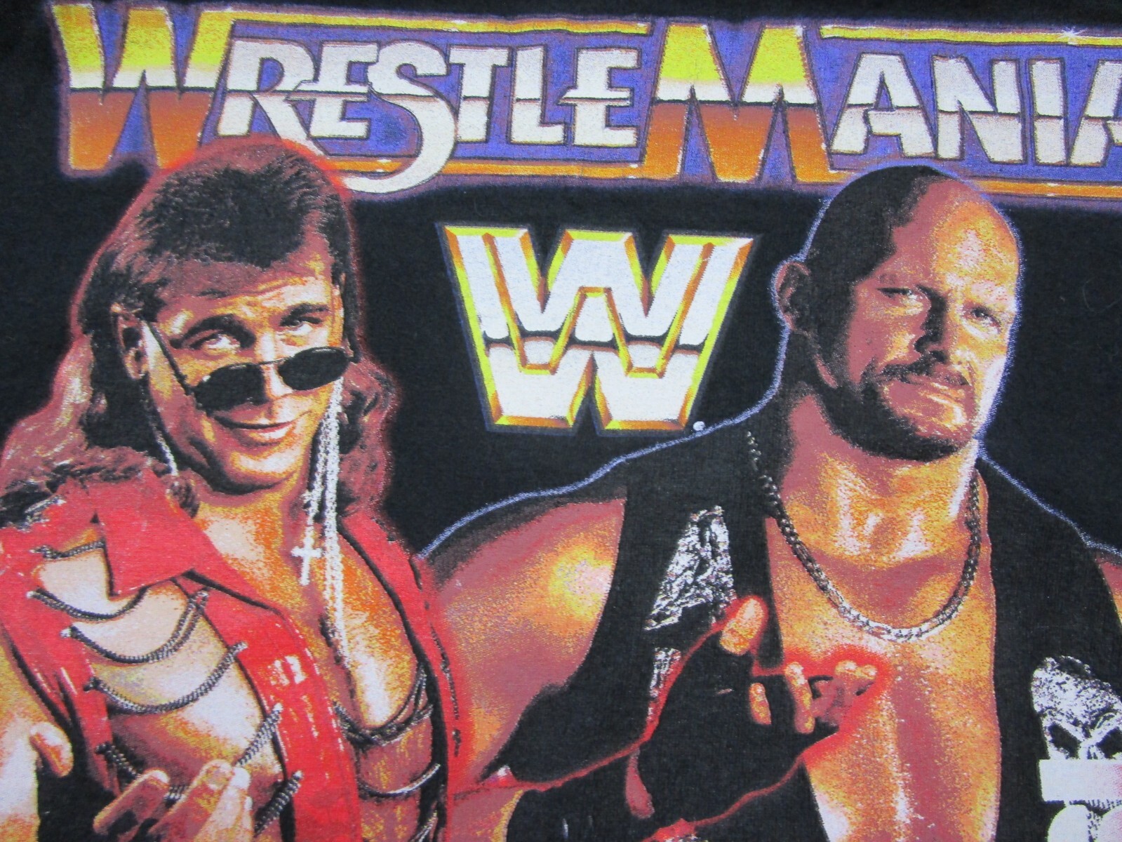 WWE Wrestlemania XIV T Shirt Men's (2XL) Black Stone Cold vs Shawn Michaels 1998