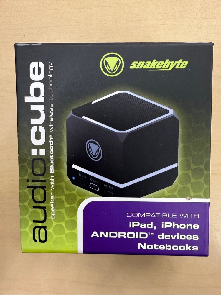 SnakeByte Powerful Wireless Mini Cube Speaker for Tablets, iPhone, Android
