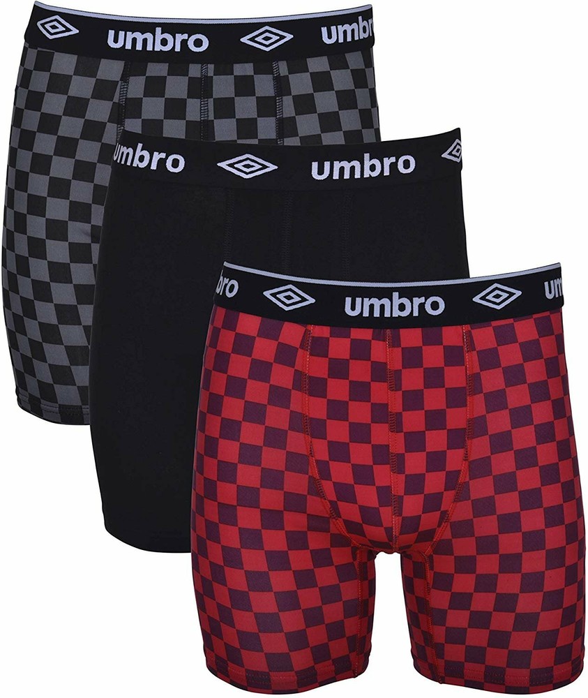 Umbro Mens Performance Underwear - 3-Pack Stretch Performance Boxer Briefs...