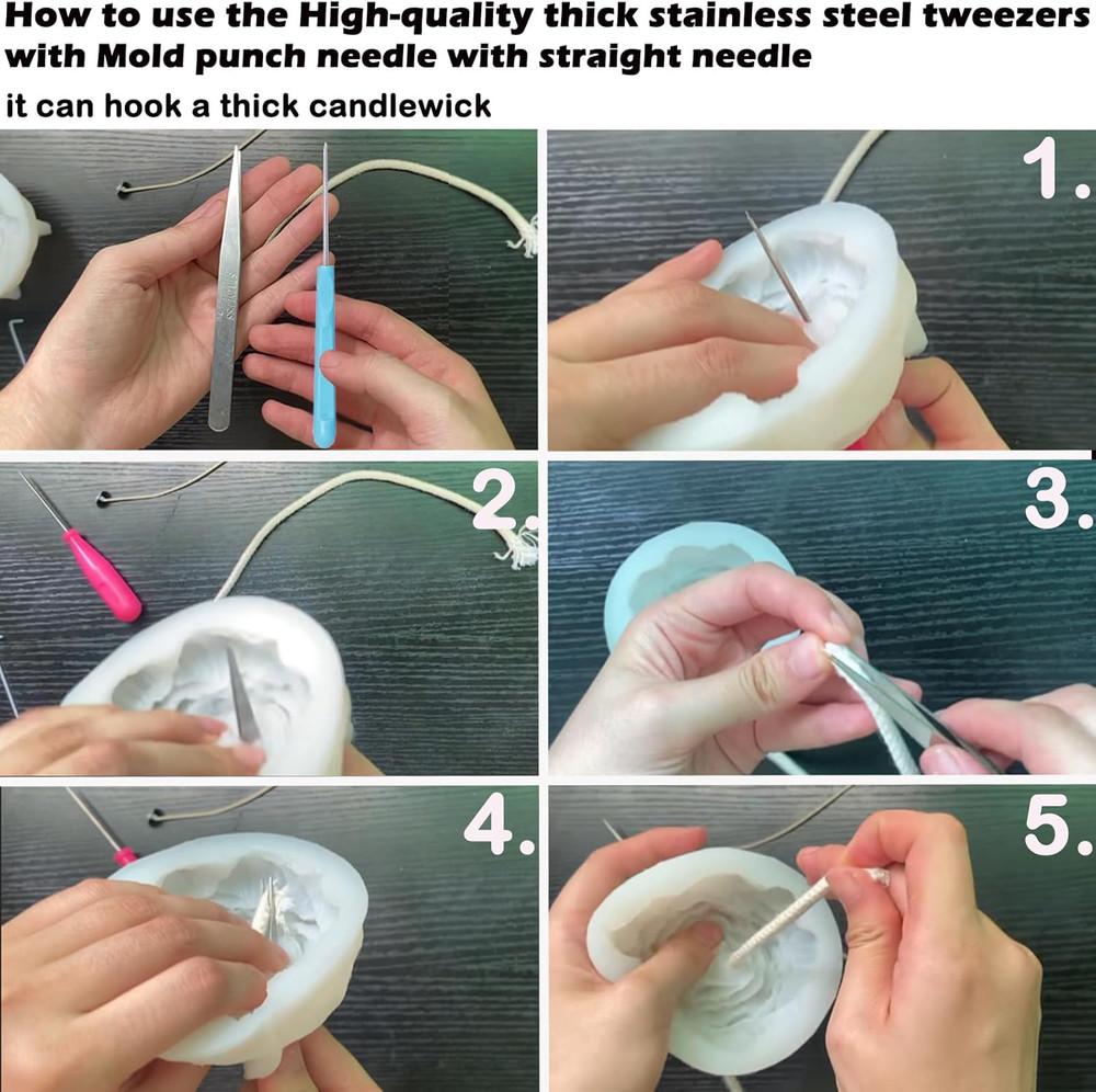 17PCS Long Needle Set for Candle Making and Silicone Mold Insertion