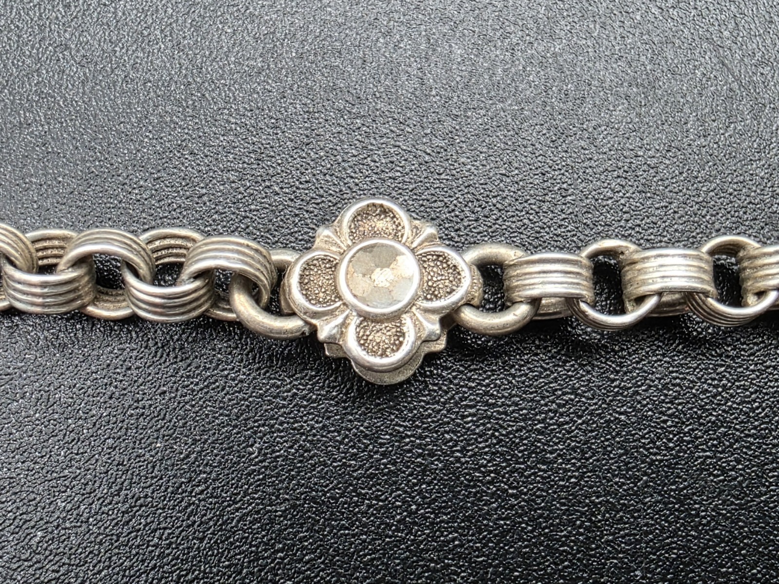Antique Belle Époque Silver 800 Pocket Watch Chain Albertina France c1900
