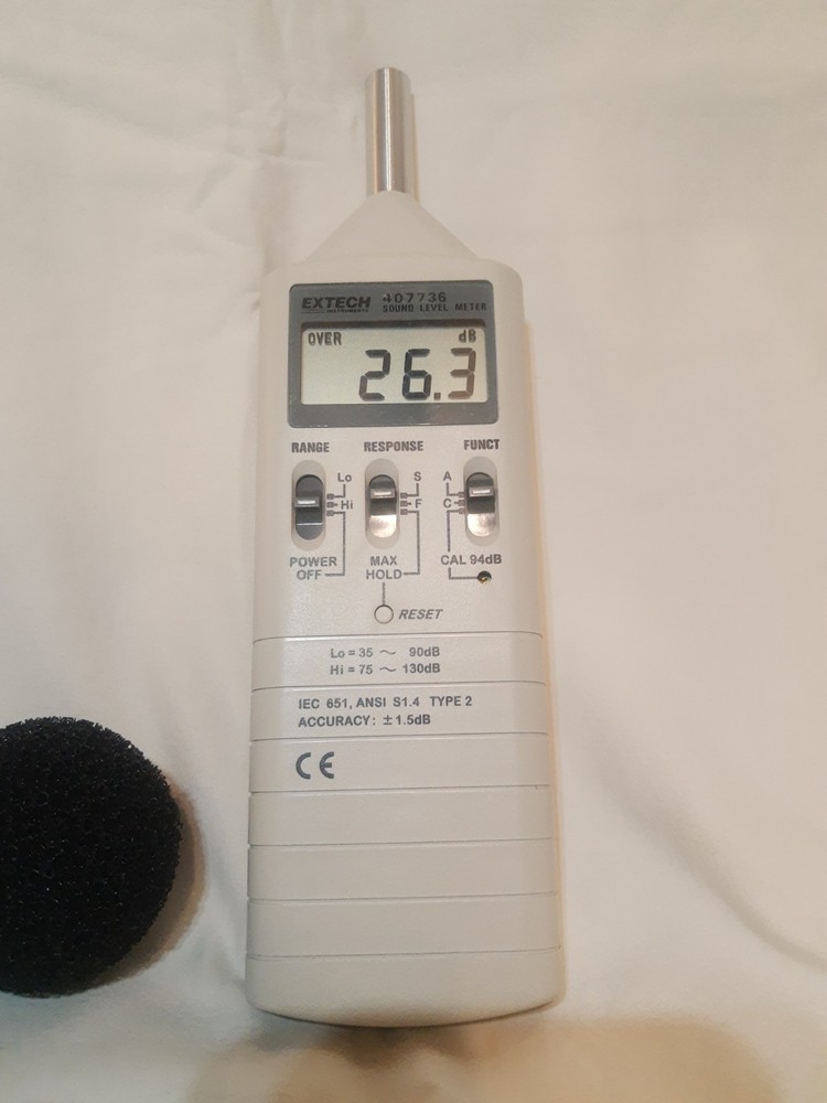 Extech Instruments 407736 Digital Sound Level Meter w/ Case, Accessories Works