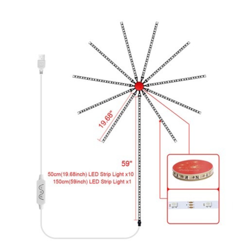 Smart Firework LED Strip Light App Control Sync RGB Dream Color USB Powered