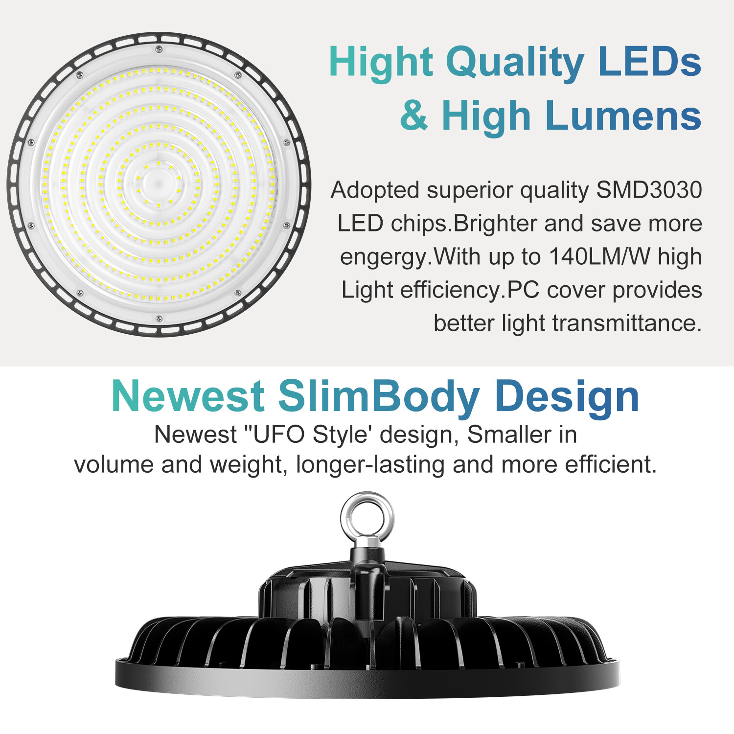 8 Pack 200W UFO Led High Bay Light Commercial Industrial Warehouse Shop Lights