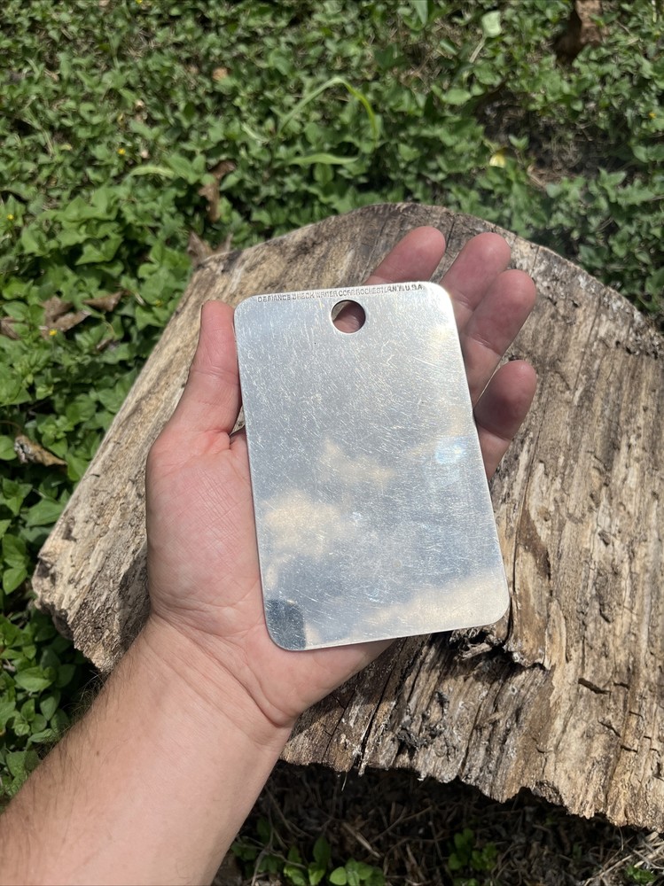 WW2 US Pocket Shaving Signal Mirror DEFIANCE CHECK WRITER CORP NY