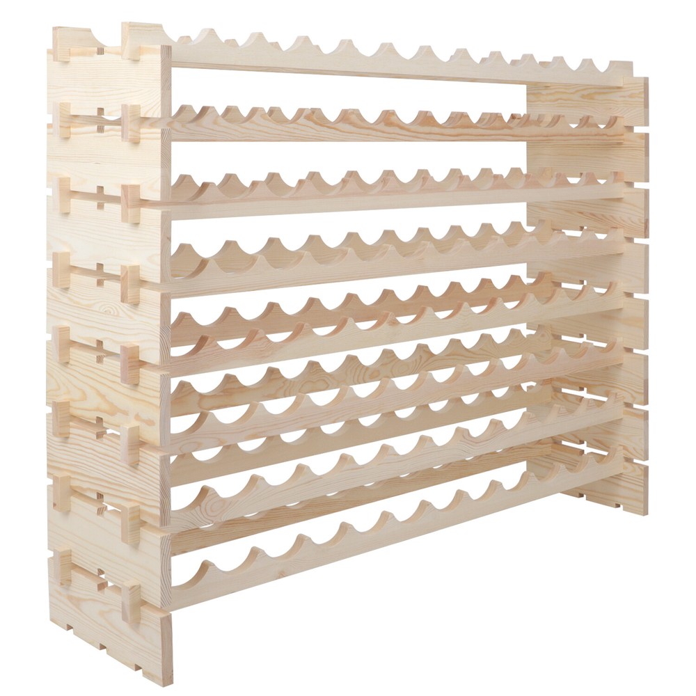 72/96 Bottles Wine Rack Holder Stackable Wine Shelf Kitchen Display Organizer
