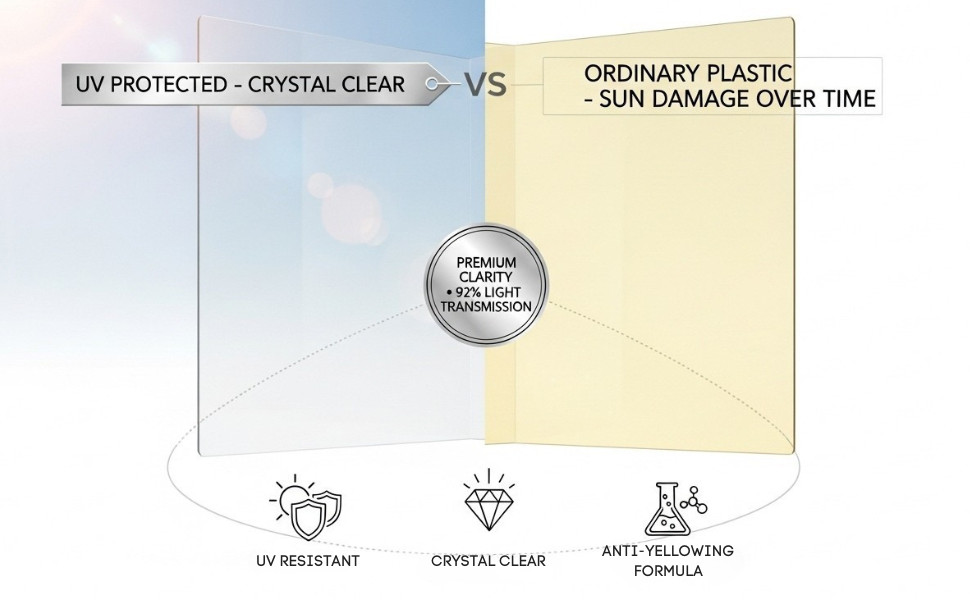 Clear Acrylic Sheet 36 in x 60 in - Crystal Clear, Strong, Shatter-Proof, Light