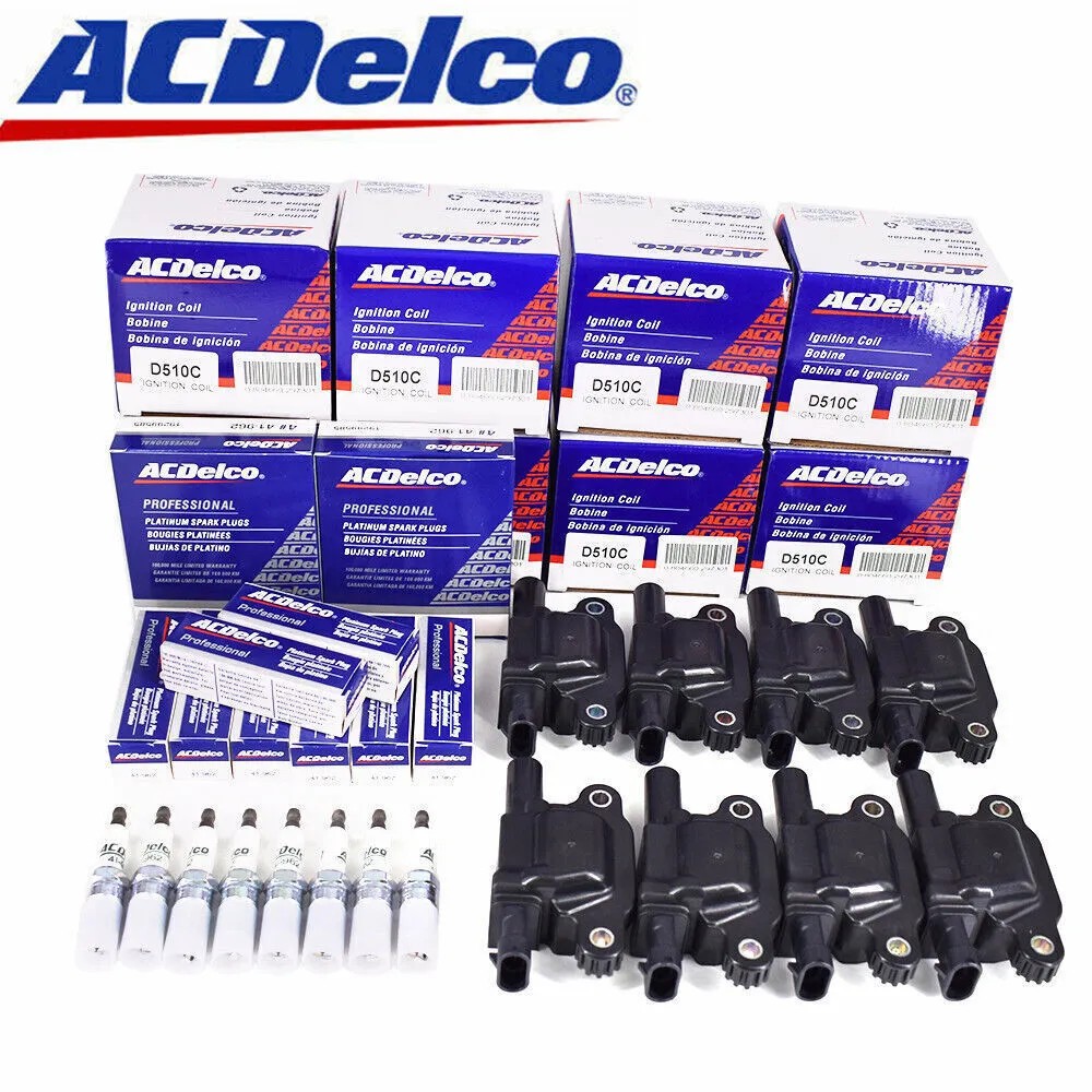 8 Set Genuine OEM UF413 Ignition Coil & 41-110 Spark Plug + 9748UU Wire Fit GMC~