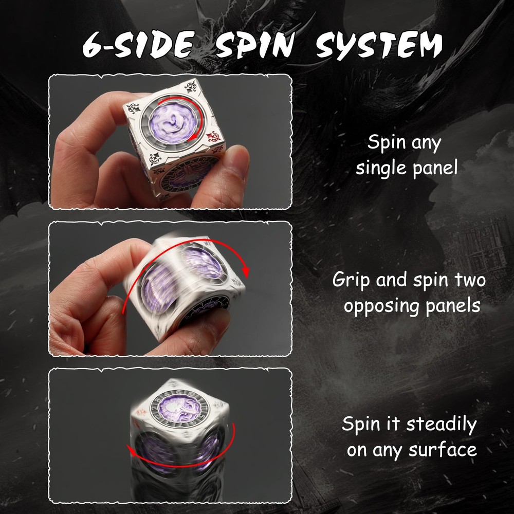 Multi-Functional Spinner Dice Cube for DND – Iconic Monster Themed Collector'...