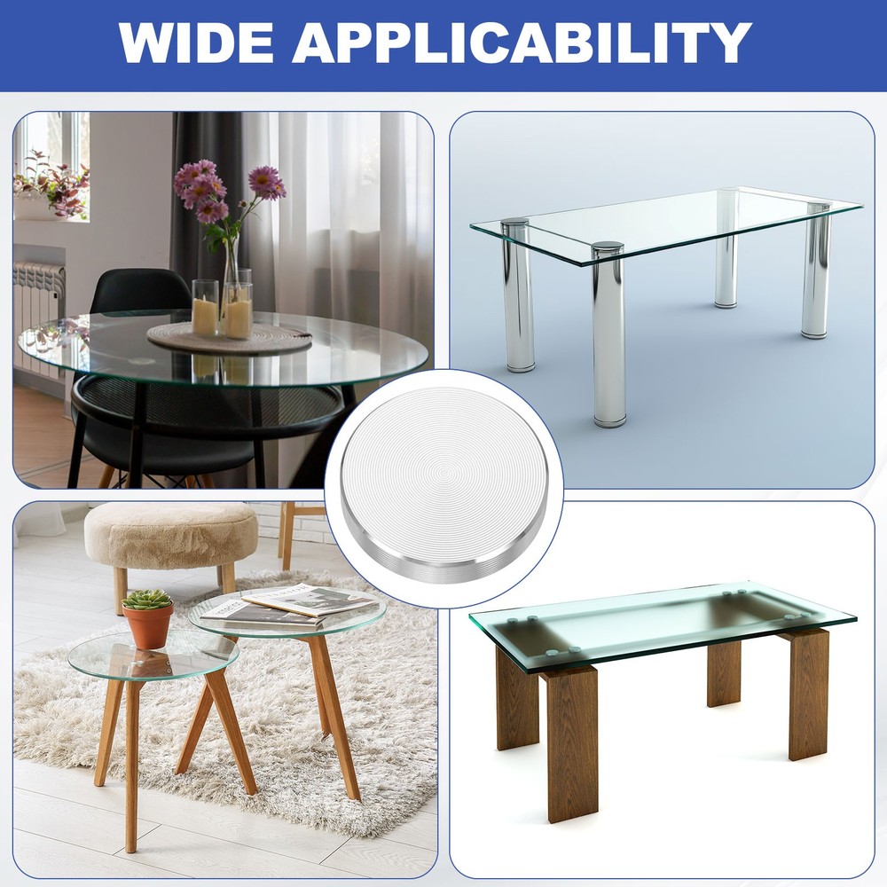 8pcs M8 Thread 30mm Diameter Round Shape Aluminum Disc Hardware, Silver