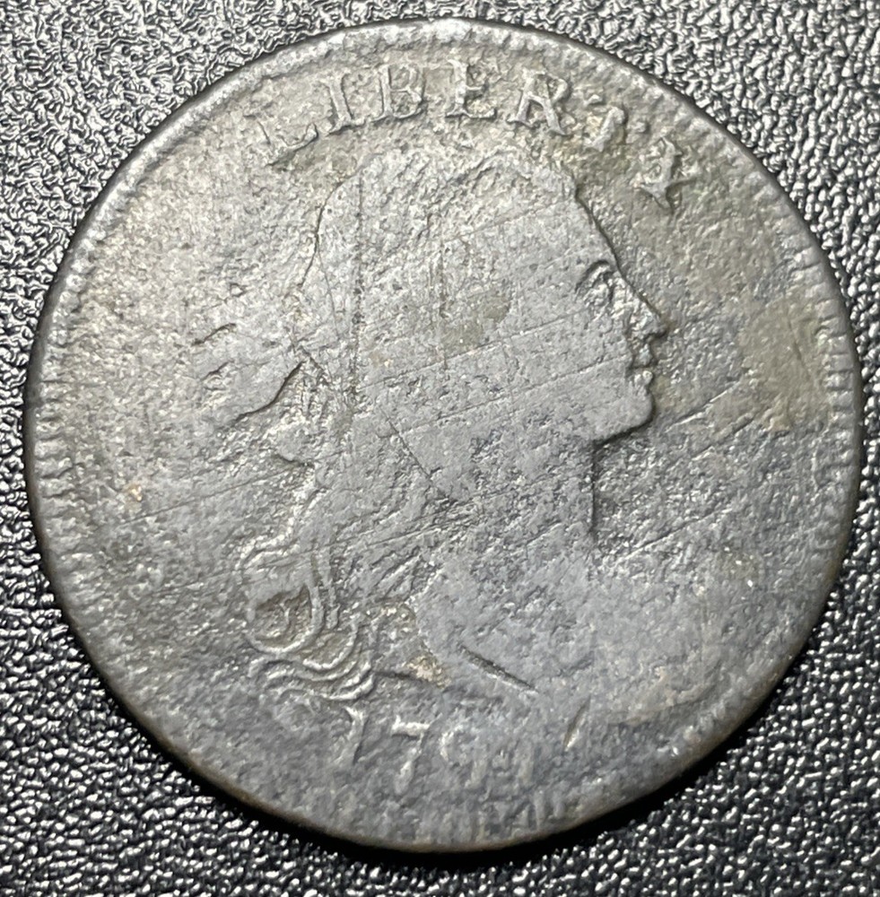 1797 Draped Bust Large Cent 1c VG Details Key Date Early Cent