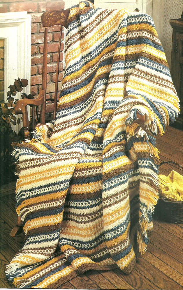 Sagebrush Afghan CROCHET Pattern INSTRUCTIONS pages from a magazine