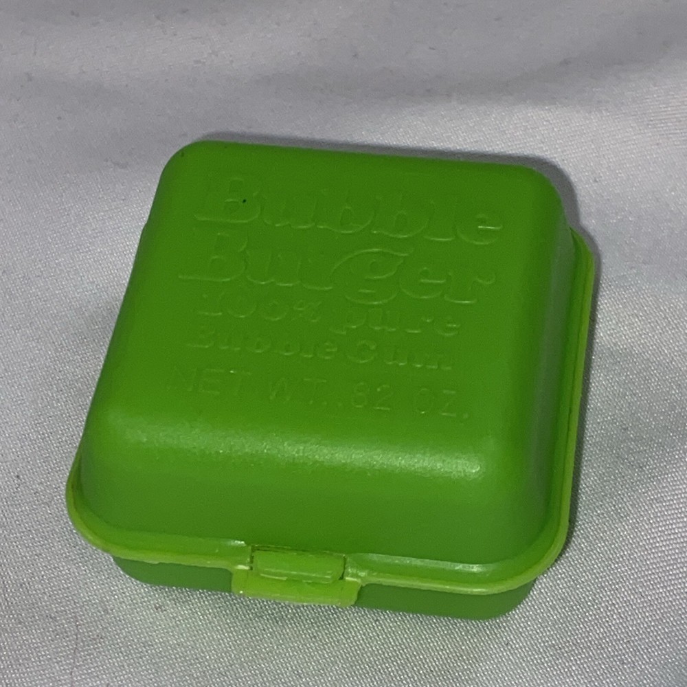 Vintage BUBBLE BURGER Fleer Bubble Gum green Container