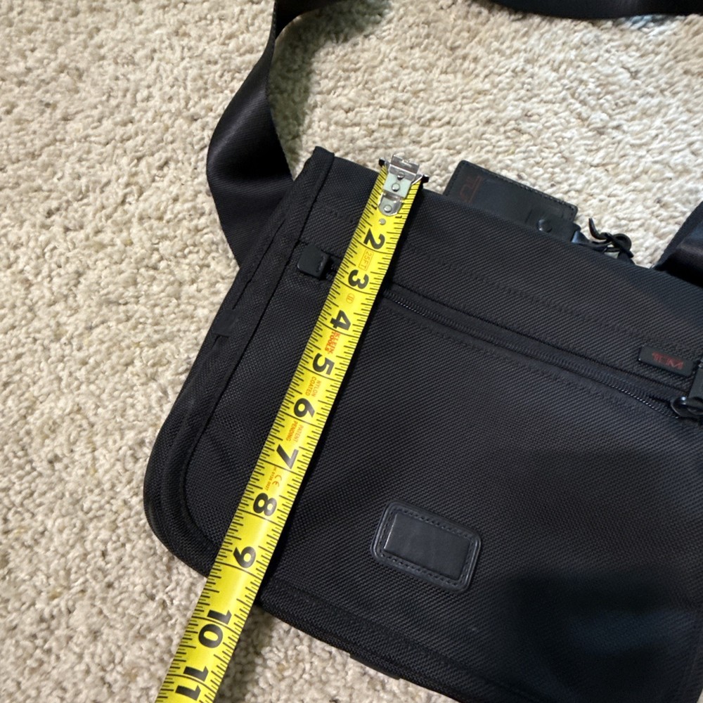 TUMI Black Nylon Alpha Flap Messenger Bag