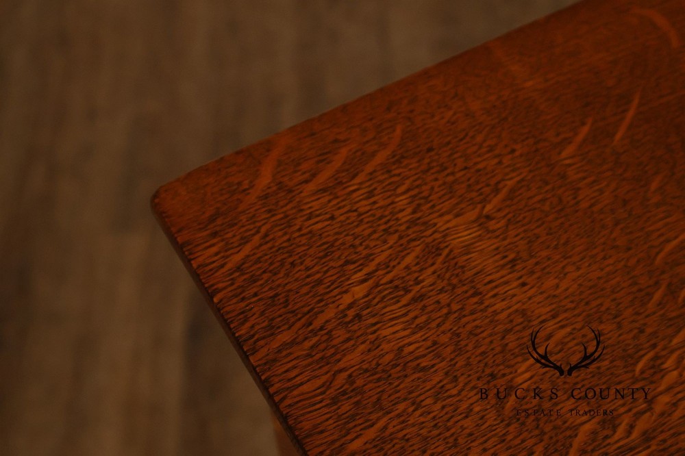 Oak Roll Top Desk With Carved 'Reading Hardware Co." Crest Panel