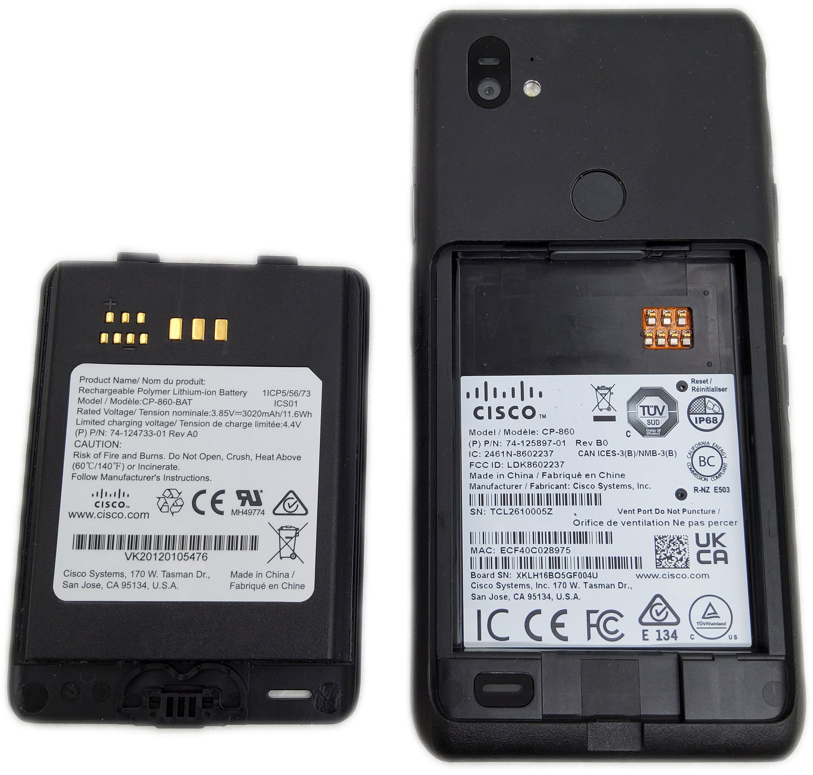 Cisco CP-860 VoIP Business Smartphone with Desktop Charger and PSU
