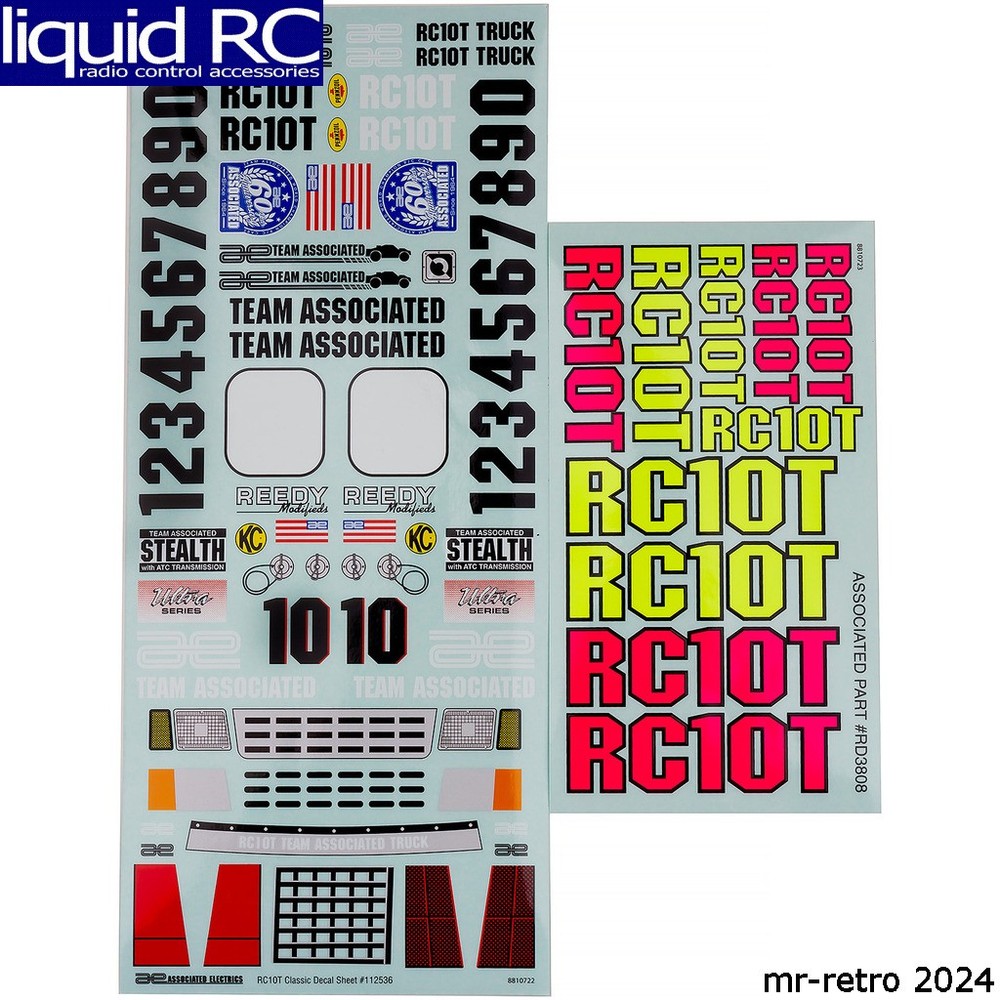 Associated 7860 RC10T Decal Sheet
