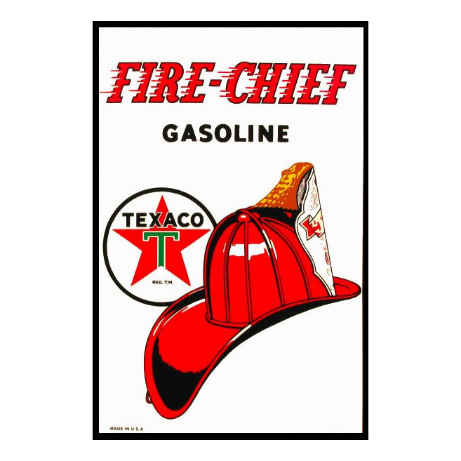 Texaco Fire Chief 12"x18" Vinyl Decal (DC114P)