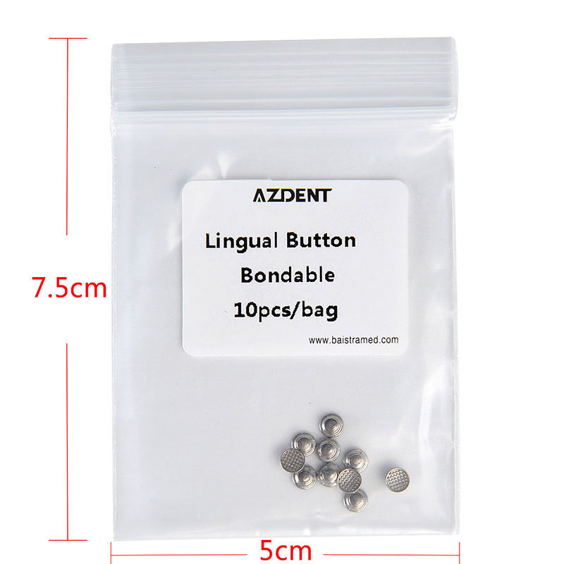 AZDENT Dental Orthodontic Lingual Button Bondable Round 10Pcs/Kit