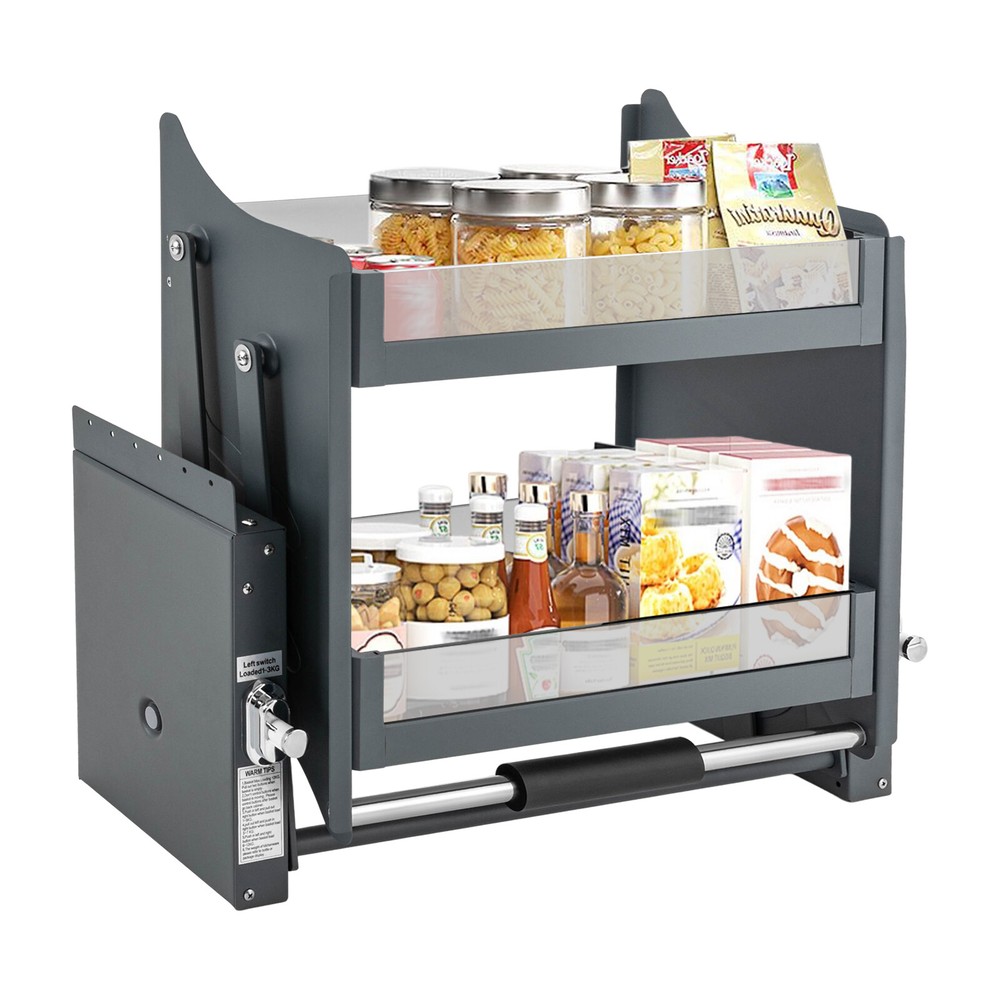 2-tier Pull-Out Cabinet Shelf Drop Down Shelf Pull-Down Lift for Kitchen Cabinet