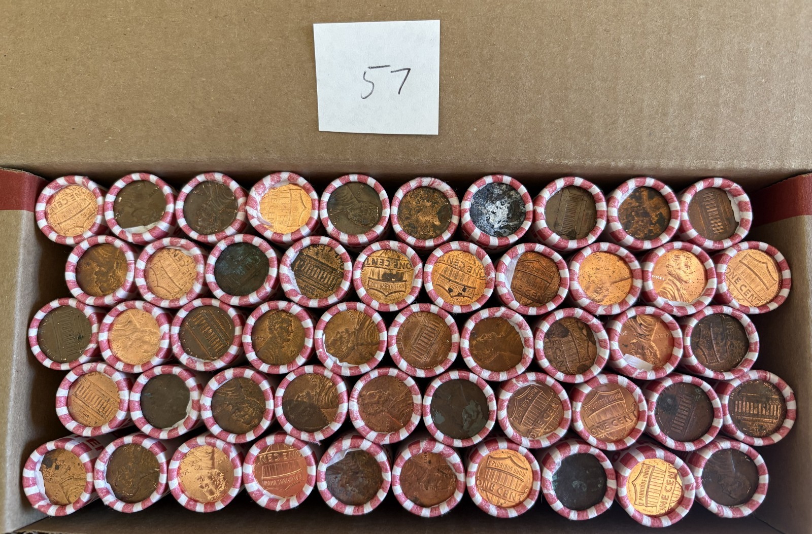 Full 50 Unsearched Rolls Various years of Lincoln Pennies 1959-2025? Box 57