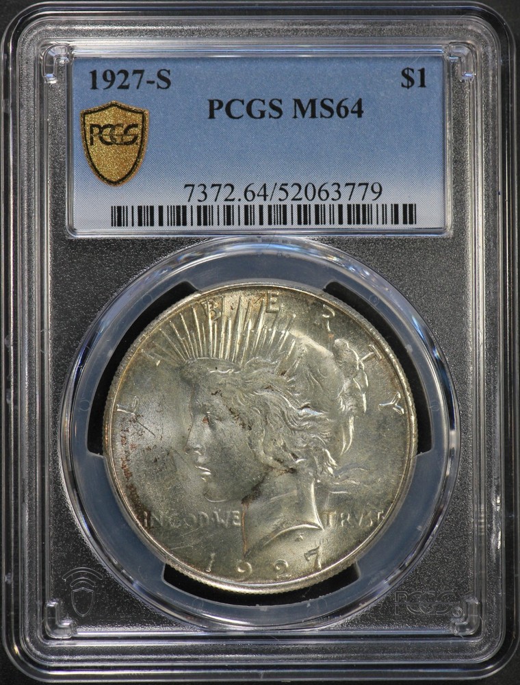 1927-S Peace Silver Dollar PCGS MS64 MS-64