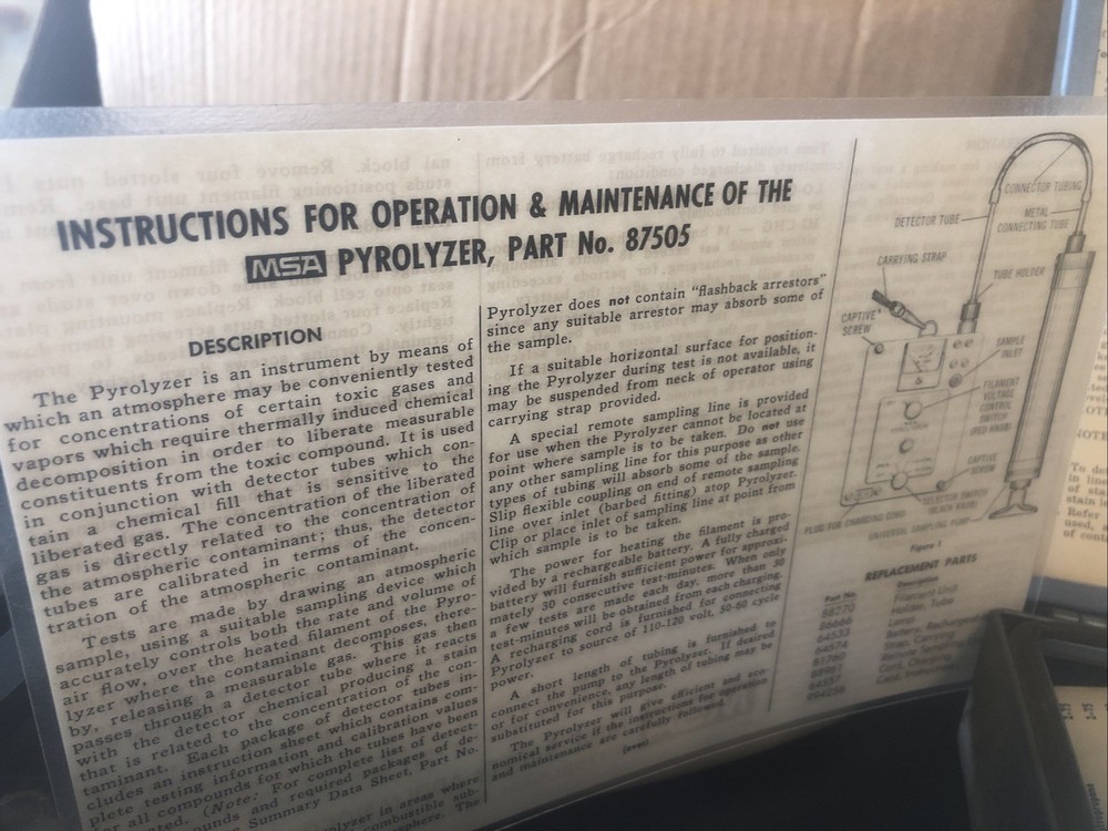 MSA Universal Testing Kit No.83500 Mine Safety Appliance Testing Unit