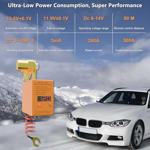 Remote Battery Disconnect Switch 12v, 240A, Upgrade Smart Digital Display