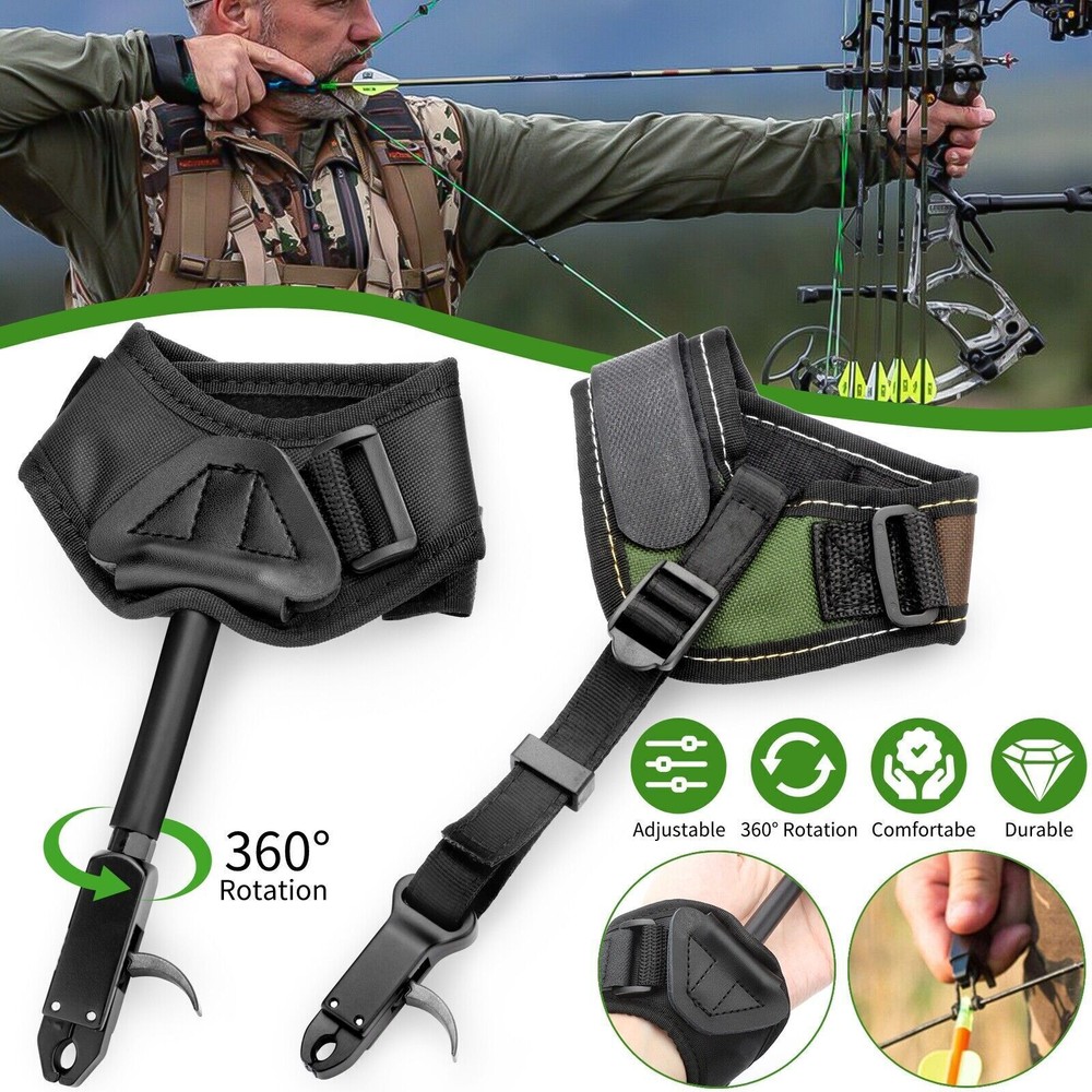 Archery Wrist Release Aid Trigger Adjustable Strap Caliper Compound Bow Hunting