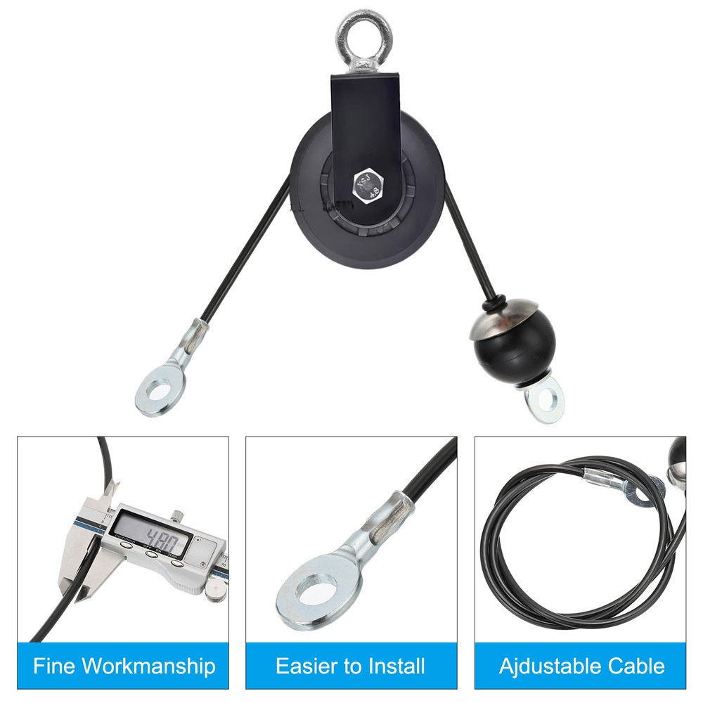 Fitness Pulley Cable Adjustable Cable Pulley System Replacement Black (B-5m)