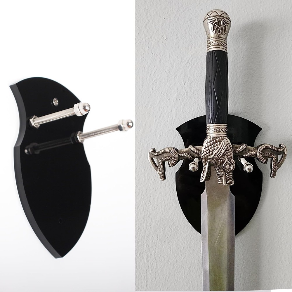 Wall Mounted Sword Rack - Vertical Single Sword Display Stand with Hook Unive...