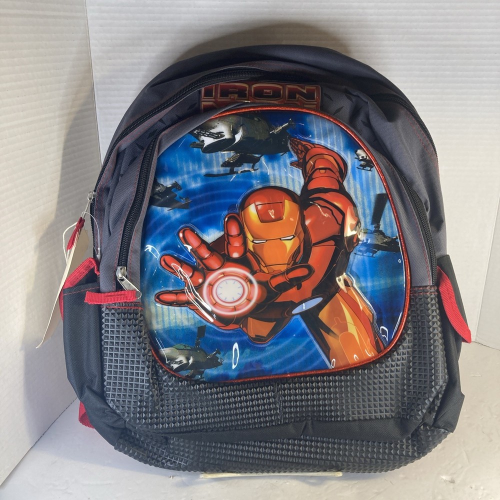 Marvel Iron Man School Backpack 2 Compartment 2 Side Pocket Adjustable Strap