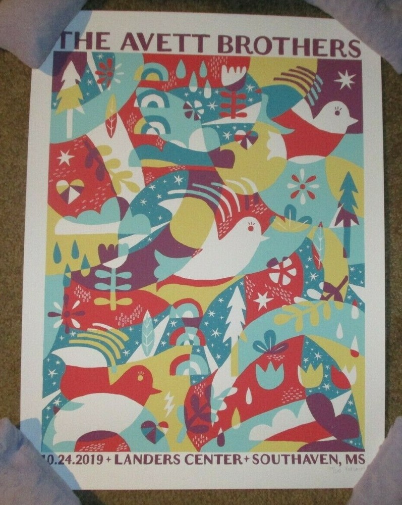 AVETT BROTHERS concert gig tour poster 10-24-19 2019 SOUTHAVEN print kat lamp