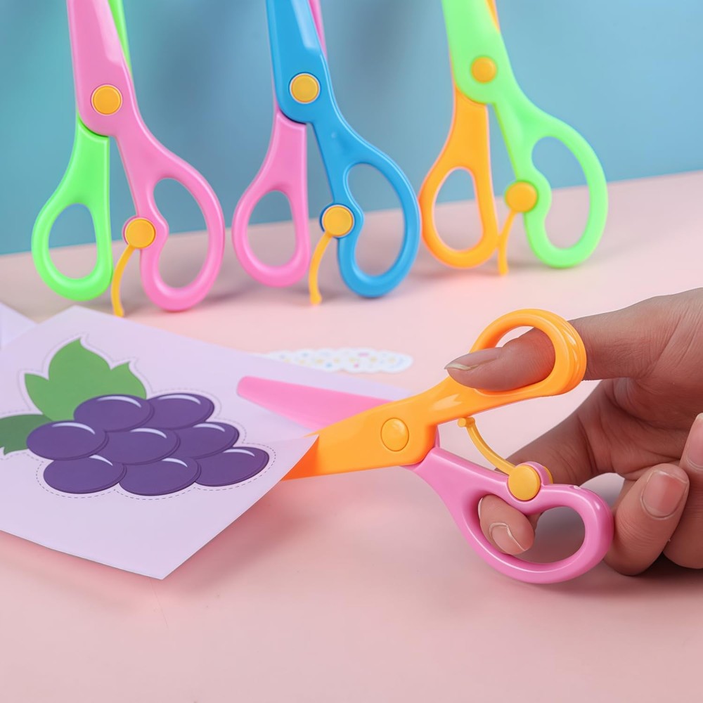 8 Pack Mini Loop Scissors for & Adults, 5.5 Inch Opening Adaptive Scissors,Ea...