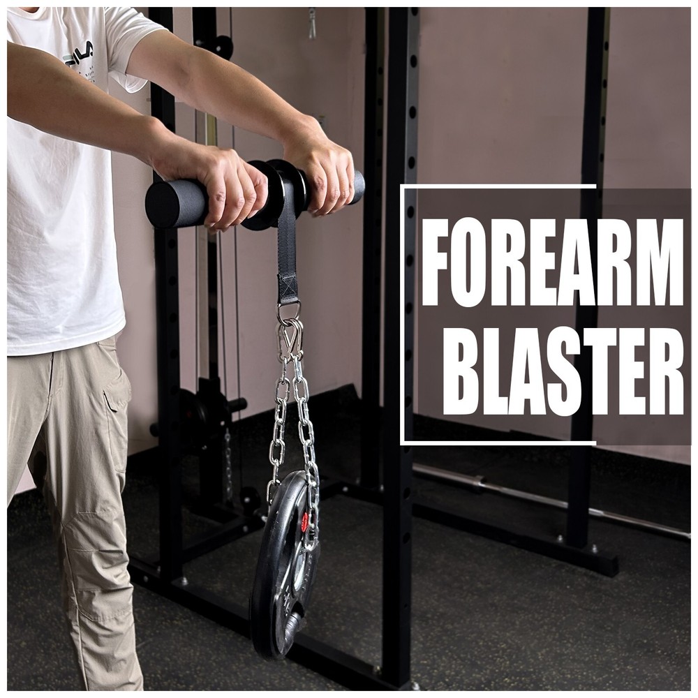 Multi-Functional Forearm Workout Equipment with Thick Grip Handle Wrist Roller
